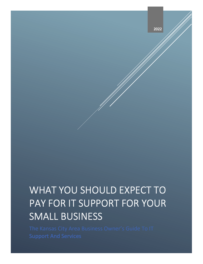 Guide for small businesses on IT support costs, featuring a professional blue gradient design.